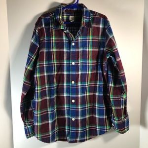 NWOT Boys L (10) GAP Plaid Flannel Button Shirt